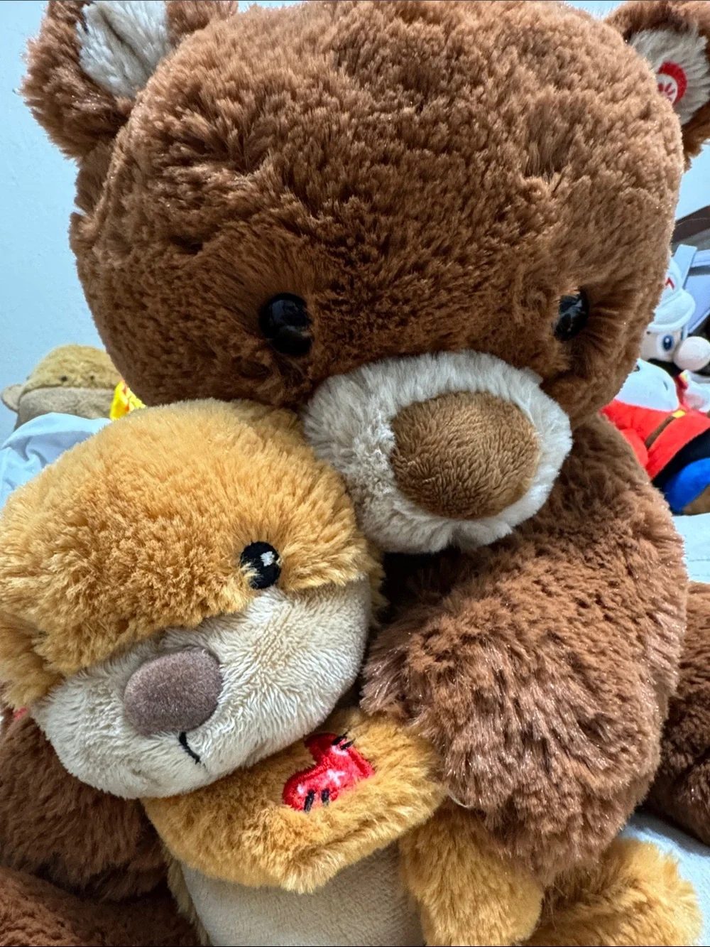 Hallmark Brown and Tan Mama Bear with Small Tan Cub Plush